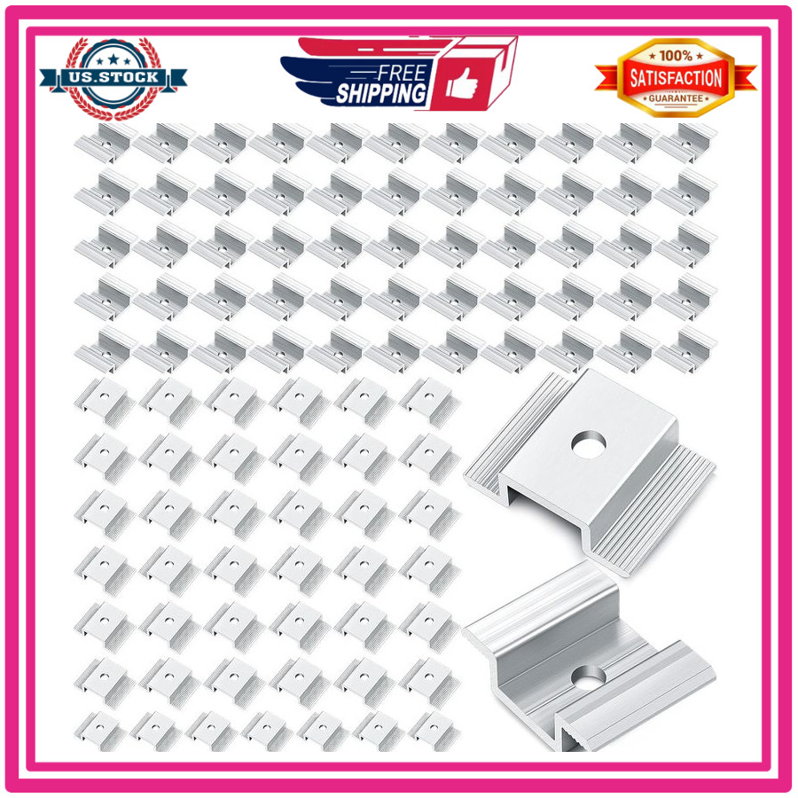 100x Solar Panel Mid Clamps 27mm Aluminum Brackets for Solar Mounting System