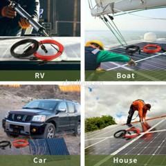 Black+Red 10 AWG Solar Panel Extension Cable Silicone Flexible Wire Connectors