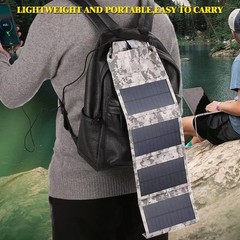 For Camping Hiking 800W Foldable Solar Panel USB 5V Charger Portable Power Bank