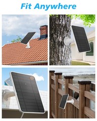 5V 4W Solar Panel Charger for Floodlight Security Cameras, IP65 Weatherproof, 3