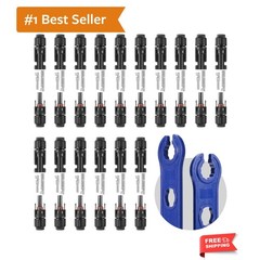 32 PCS Solar Panel Connectors , 16 Pairs Male/Female + 2 Wrenches Waterproof…