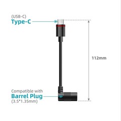 2PCS Barrel Plug to USB-C Adapter for Ring USB C Outdoor Cameras, Barrel Adap…