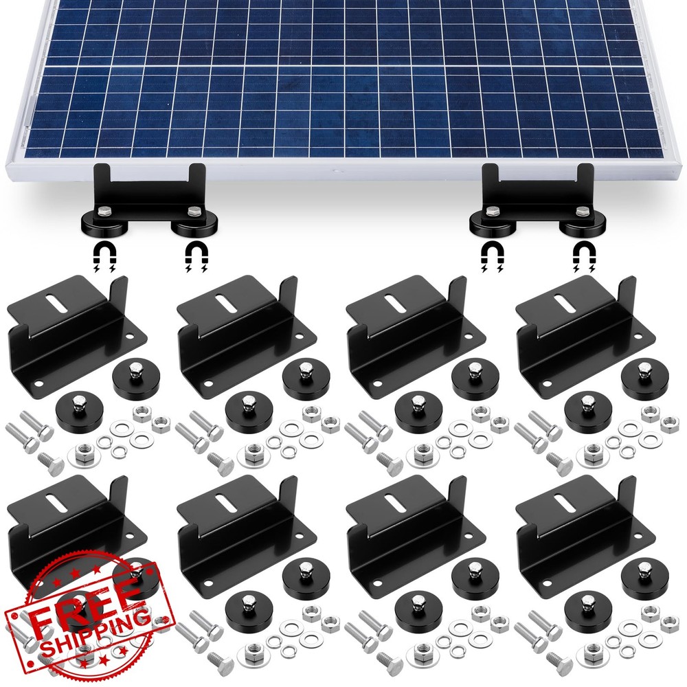 Otoolling 8 Pack 2400 Lbs Magnetic Solar Panel Mount Black