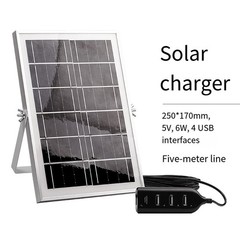 Multi Device 5V 8W Solar Panel Charger with 4 USB Ports for Outdoor Adventures