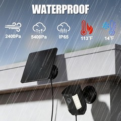 2 Pack 5W Solar Charger for Ring Camera, IP65 Waterproof, USB-C Adapter, 10ft Ca