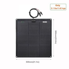 Lensunsolar 50W ETFE Flexible Solar Panel, 23×21.1inch, PERC 9BB 23.5%+ Effic…