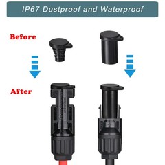 Solar Connector Caps, IP67 Solar Panel Connector Cap Weather Resistant Dust M…