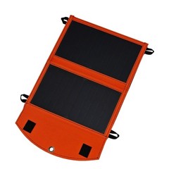 14W High Efficiency Solar Charger Foldable Double USB Port for Adventure Trip