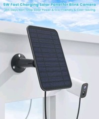2 Pack Solar Panel for Security Camera, 5W USB Solar Panel for Micro USB USB-C
