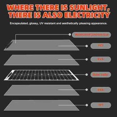 200W Solar Panel Flexible 12V Portable Power Mono Camping Home RV Battery Charge