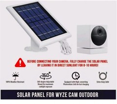 Wasserstein Solar Panel 2-Pack for WYZE Cam Outdoor V2/Pro White Weatherproof