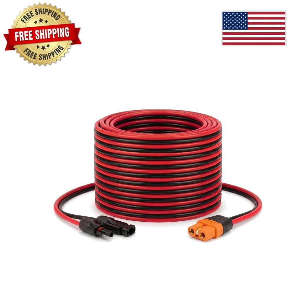 Durable 25FT Solar to XT60i Cable – Waterproof & Moisture Resistant Design