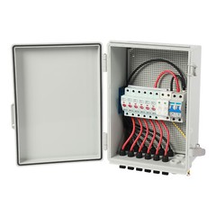 6-String Solar PV Combiner Box New 15A Circuit Breaker For Solar Panel System