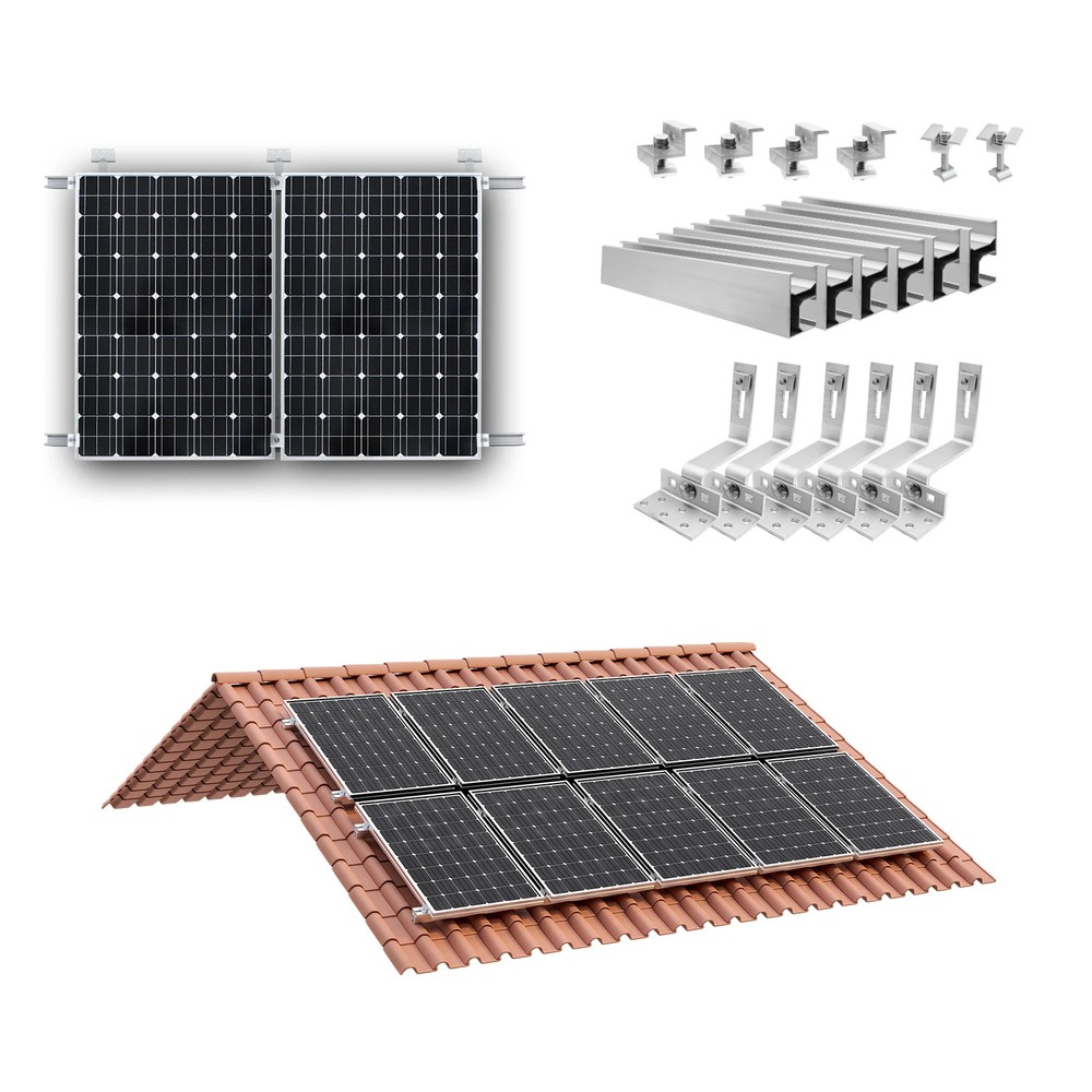 CP SETUNO Solar Panel Mounting Set Photovoltaic Mounting Rail for 1/2/4 Solar