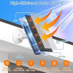 Solar Panel for Security Camera, 6W Micro USB & USB-C Solar Charger Compatibl…