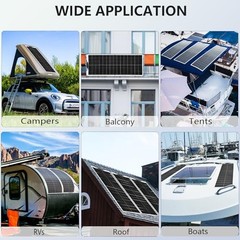 Flexible Solar Panel 100W 12V Monocrystalline Solar Cell Fiberglass White