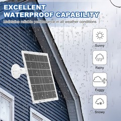 Solar Panel, 5W 6V USB Solar Panel Charger with 360 Wall Mount, White