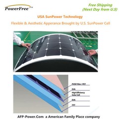 Semi-Flexible Bendable 50w 50 Watt Lightweight Solar Panel 12v Battery Off Grid