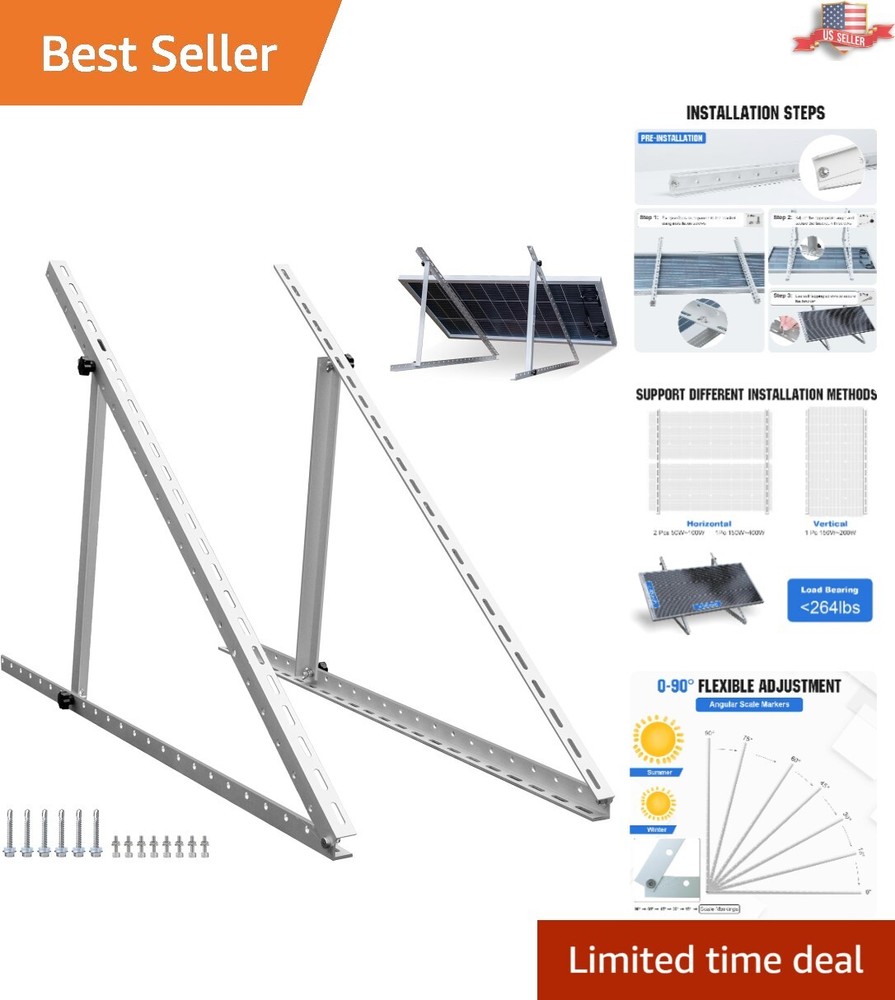Comprehensive 45in Solar Mounting Brackets with Foldable Legs for All Panels