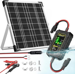 12V Solar Battery Charger: 25W Waterproof Solar Panel Kit- Aluminum Trickle Char