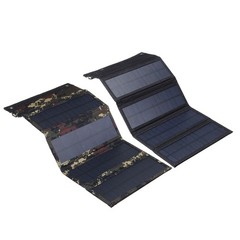 30W Sun Power Folding Flexible Solar Mat Blanket Solar Panel Kit Camping Charge
