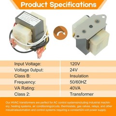 120V to 24V HVAC Furnace Voltages Changer 2 Hole Mount 40VA Voltages Converter
