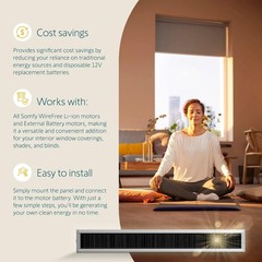 Wirefree Li-Ion Solar Panel Kit – Solar Power for RTS Shades & Blinds – Long-Las