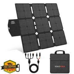 SOKIOVOLA 120W Foldable Solar Panel 120 Silver Grey