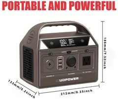 UDPower C200 192Wh Portable Power Station 200W Surge AC LiFePO4 Solar Generator