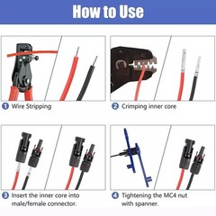 10/20/50/100/200 Pairs Male Female Solar Cable Connector For DIY Solar Panel Kit