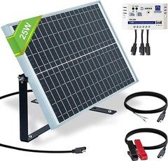 Durable Solar Panel Kit: Adjustable Mount + SAE Connector + Charge Controller