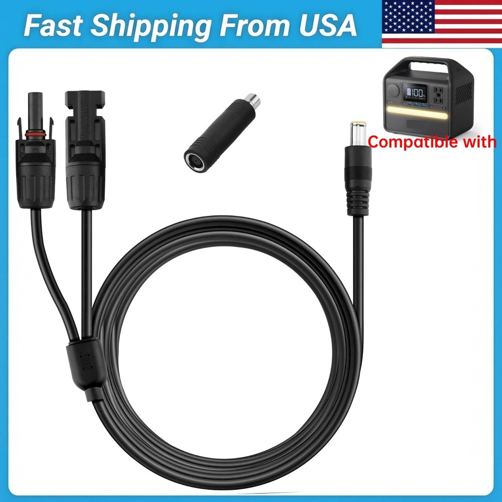 16.5FT 14AWG+16AWG Solar Cable with Solar Panel Connector for Anker 521 535