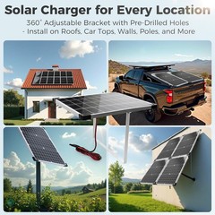Quick Setup 12V Solar Panel Charger – 20W Waterproof MPPT Kit for Off-Grid Power
