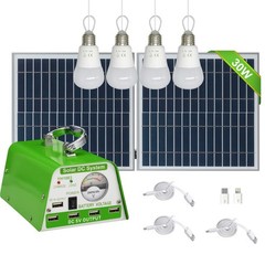 Solar Lights for Inside, 4 Bulbs Solar Shed Lights with On Off Switch, 30W So…