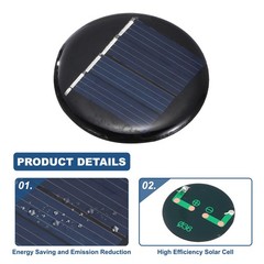 6pcs 2V 0.08W 40mA Round Solar Panels, for Photovoltaic Cells
