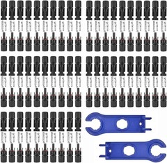 100 PCS Waterproof Solar Panel Connectors, Rated – 50 Pairs for 30A Systems