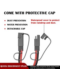 12AWG SAE Extension Cable 20FT, DC Power Cord for Solar Panels, Cars, RVs, Boats