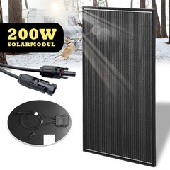 200 Watt Solar Panel Monocrystalline 12V Battery Charging for Home RV Boat Black