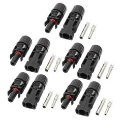 2x 50meter Drum Red and Black Solar Panel PV Cable Wire 6mm² 5 Pairs Connectors