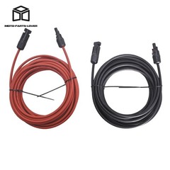 20ft Black+Red Solar Panel Extension Cable Wire Connector 1 Pair 4mm²/12AWG New