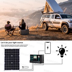 10000W 110V Power Inverter Solar Generator With 500W Solar Panel Home CompleteuI