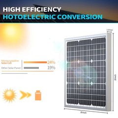 ACOPOWER HY050-12P 50W 12V Mono Solar Panel Battery Charger