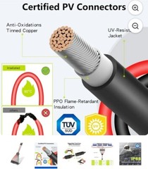 Tool-Free Solar Connectors for 2-3-4 Solar Panels, Water Proof