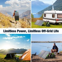 GRECELL 100W Portable Solar Panel for Power Station Generator, 20V Foldable S…