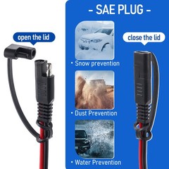 15ft SAE To SAE Battery Cable Tender Terminal Connector 14AWG Extension Cord USA