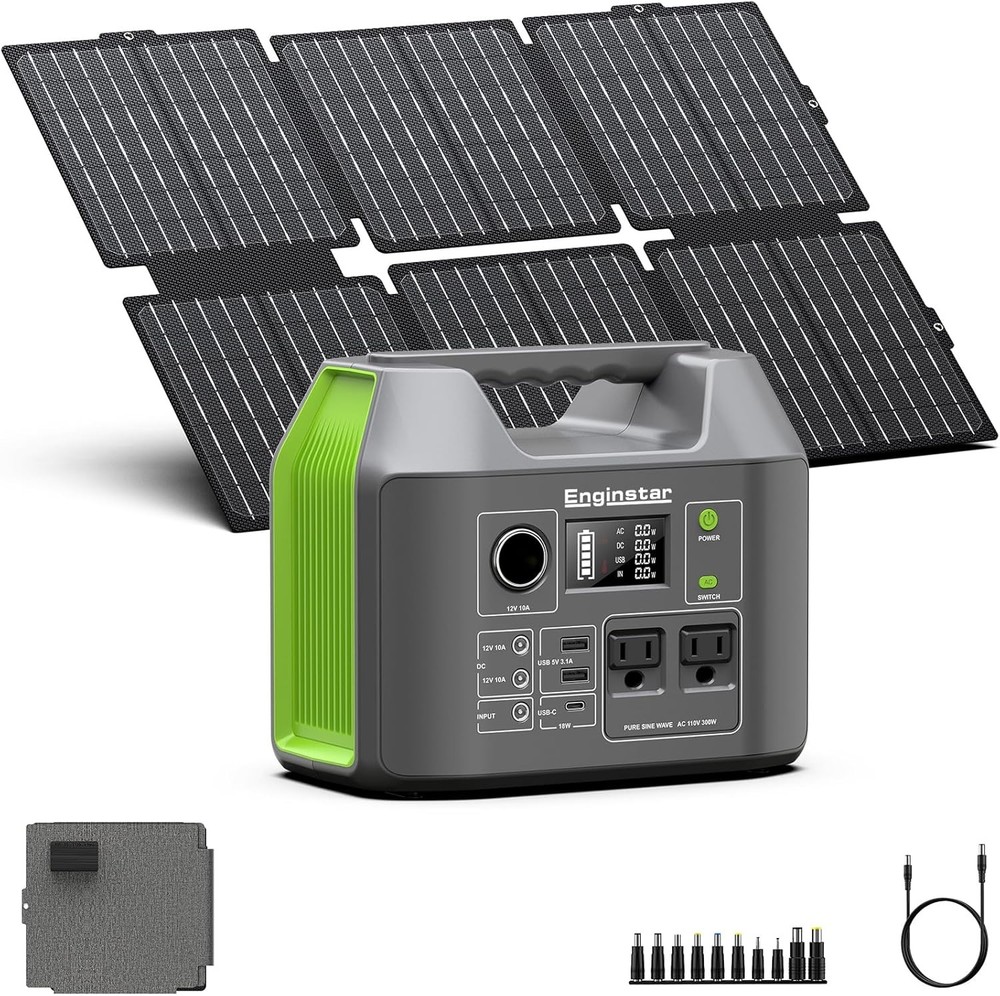 300W Solar Generator with 60W Foldable Panel 296Wh