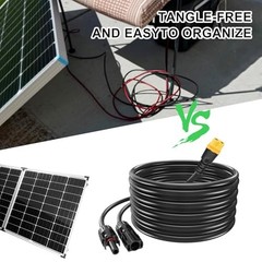 12AWG 10Ft Solar to Extension Cable, Tool-Free Solar Connector to-F XT60i 10FT