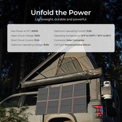 Renogy 200W Portable Solar Panel Blanket For Power Station Generator RV SUVTruck