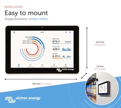 Victron Energy GX Touch 70 Display Screen for Cerbo 70, No Color