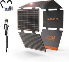 60W Portable Solar Panels Chargers with PD3.0 USB-C,QC3.0 USB-A and DC Outputs F